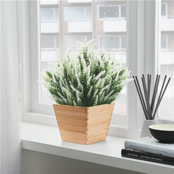 12 Bundles Artificial Lavender Flowers Outdoor UV Resistant Fake Flowers (White) - Picture 3 of 7